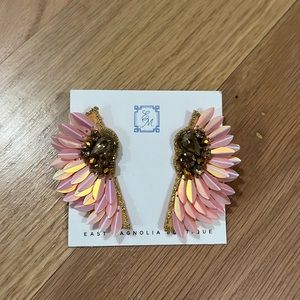 Light Pink Angel wing drop earrings